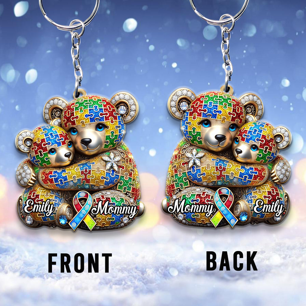Mama Bear - Personalized Autism Awareness Keychain