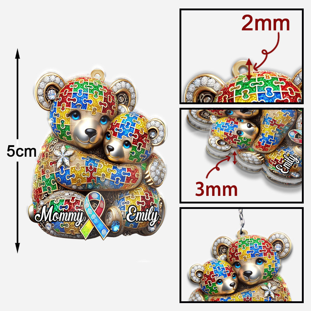Mama Bear - Personalized Autism Awareness Keychain