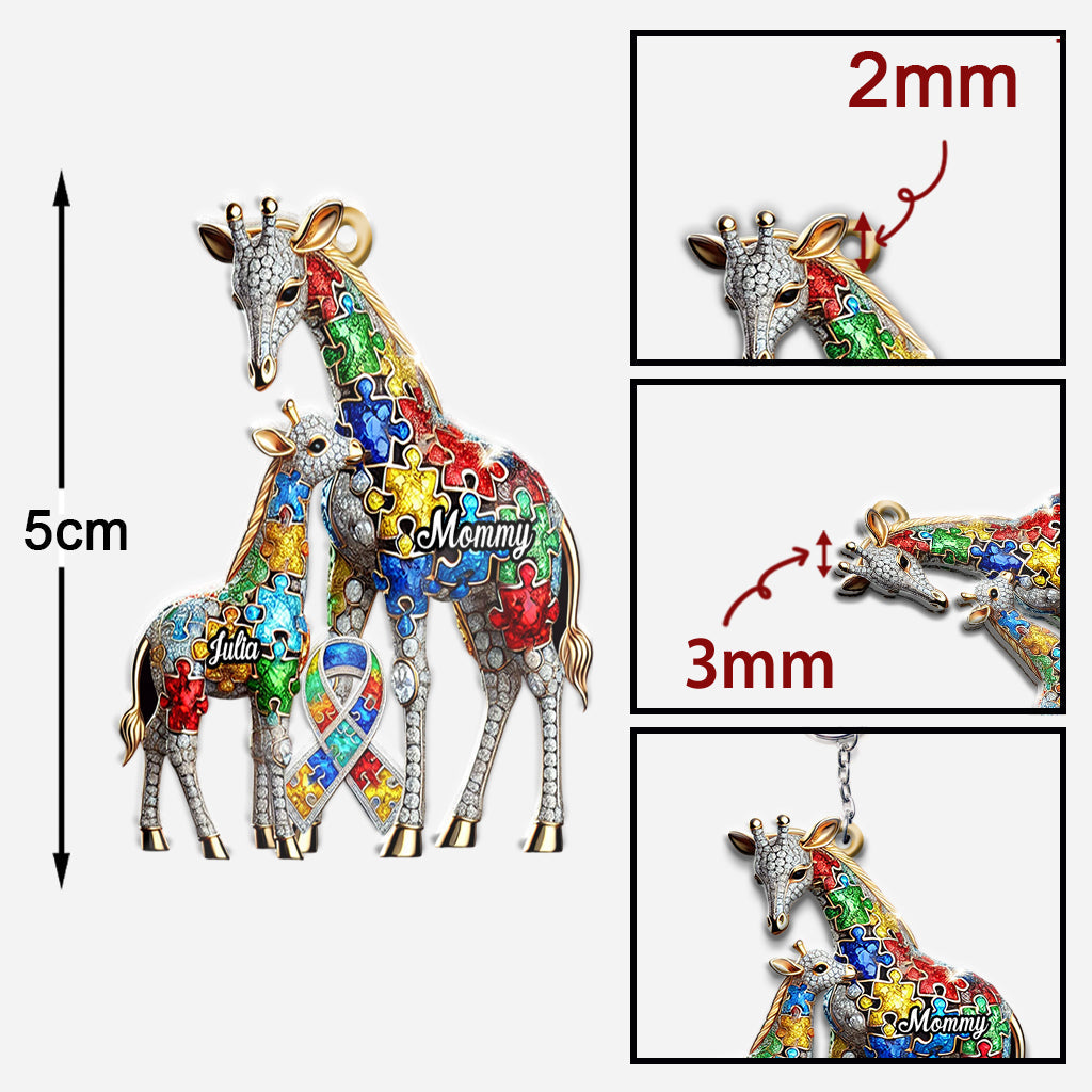 Strong Mama - Personalized Autism Awareness Keychain