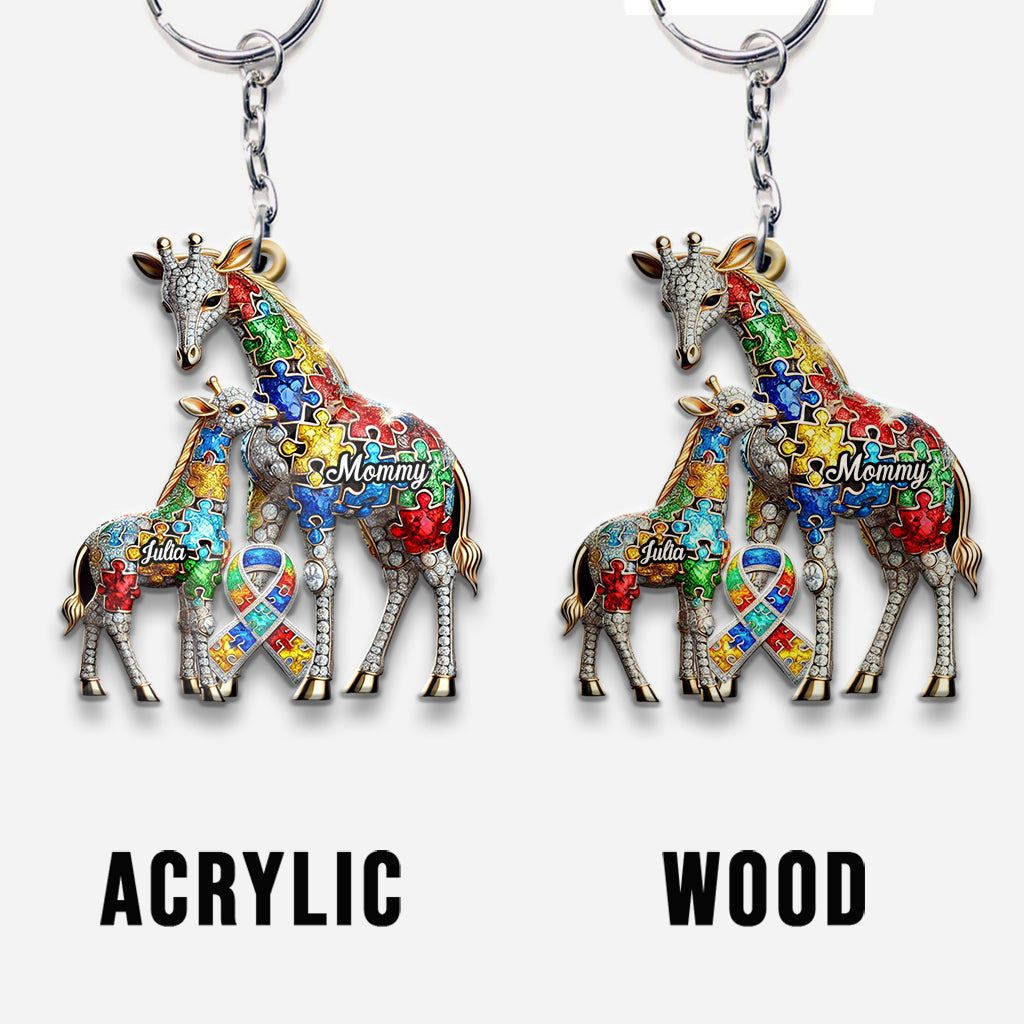 Strong Mama - Personalized Autism Awareness Keychain