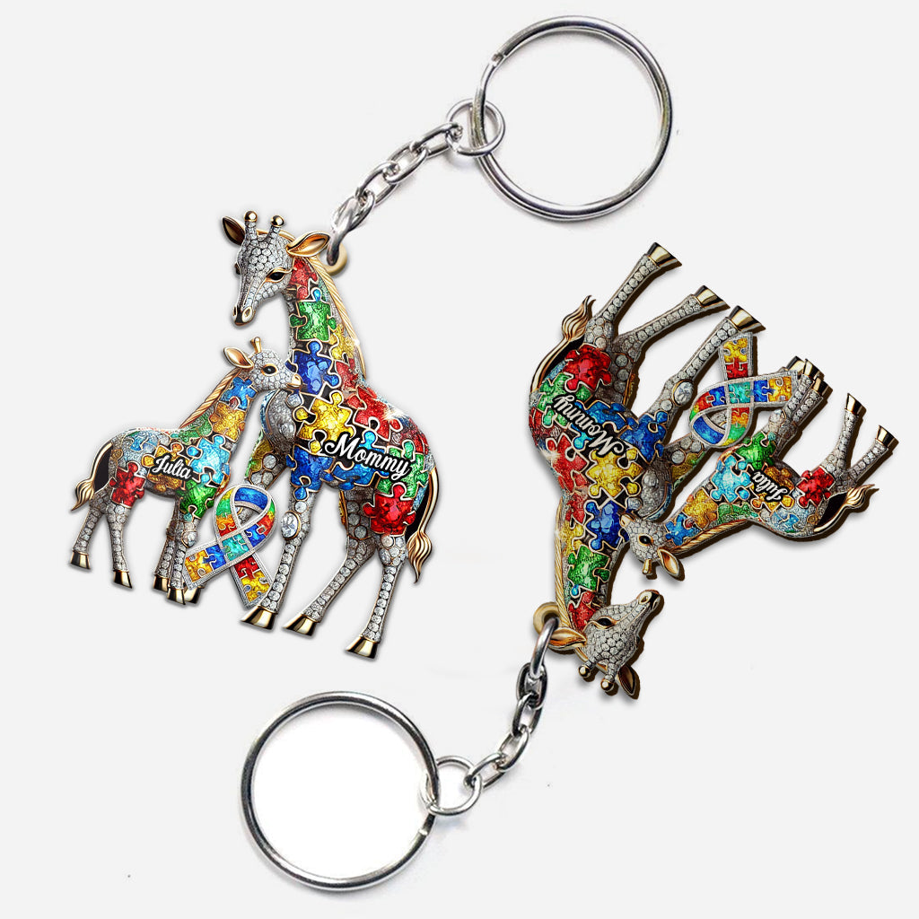 Strong Mama - Personalized Autism Awareness Keychain