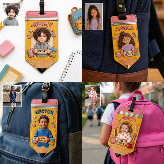 Back To School For Kid, Backpack Tag - Personalized Kid Luggage Tag