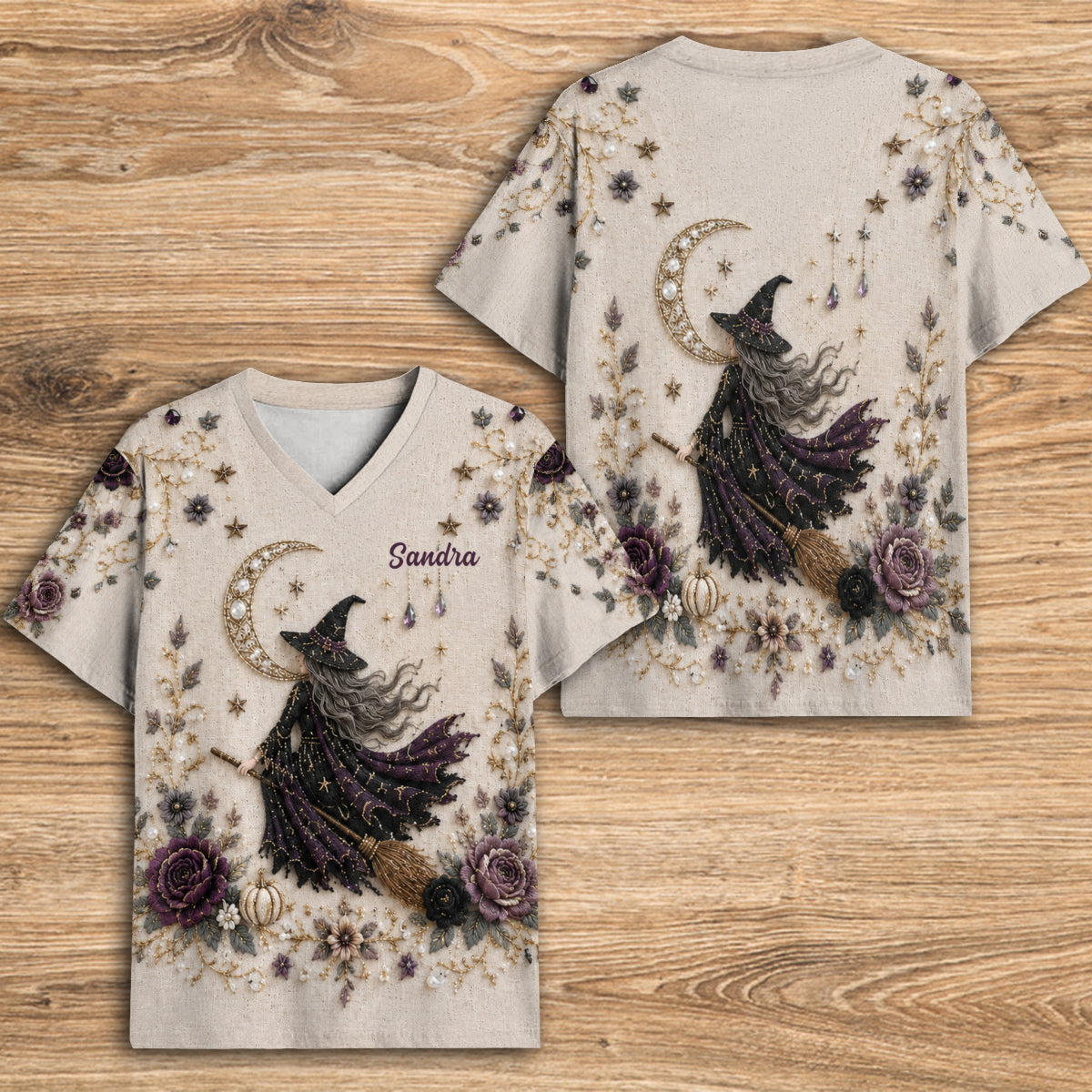 Magic Witch - Personalized Witch Fully Printed V-Neck T-Shirt