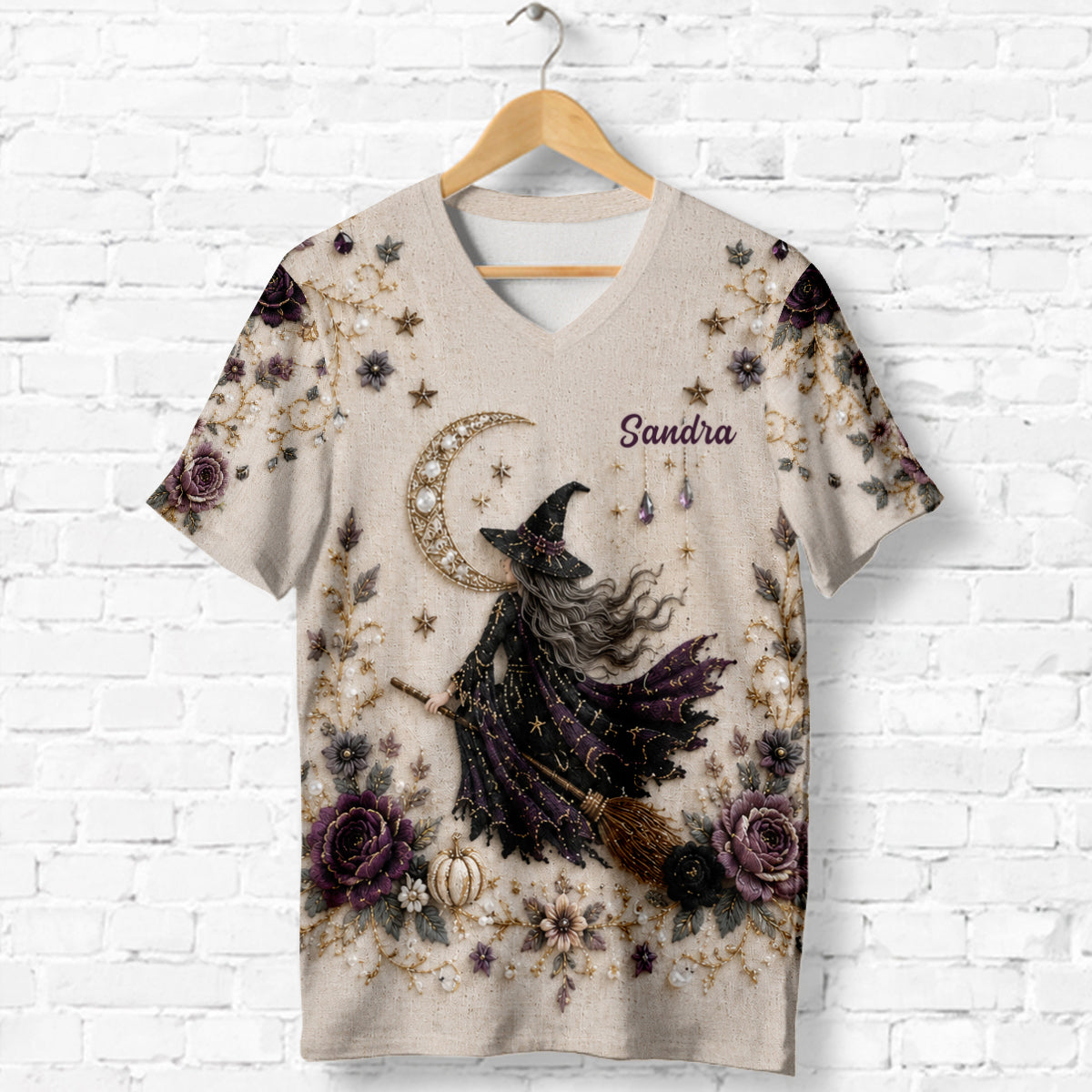 Magic Witch - Personalized Witch Fully Printed V-Neck T-Shirt