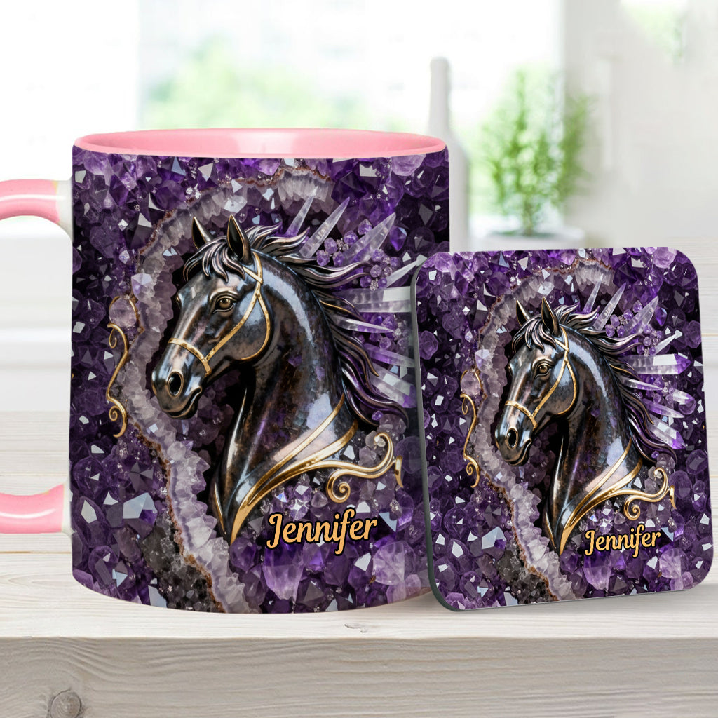 Love Horse - Personalized Horse Accent Mug & Coaster