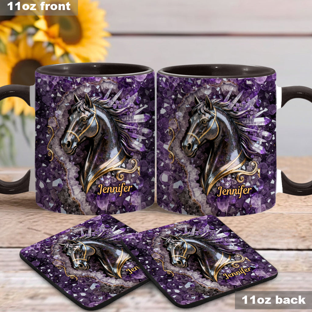 Love Horse - Personalized Horse Accent Mug & Coaster
