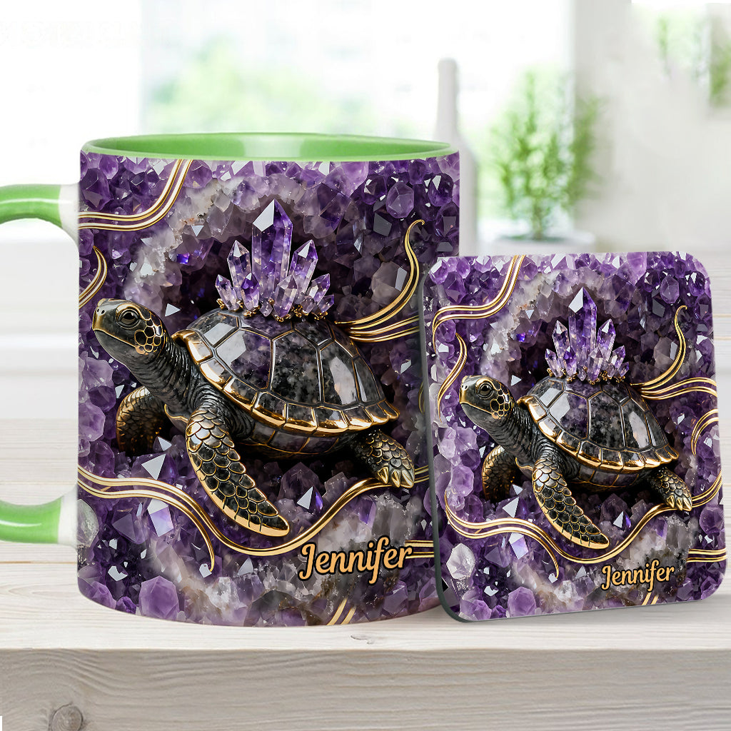Liebe Schildkröte – Personalisierte Tasse und Untersetzer mit Schildkrötenmotiv