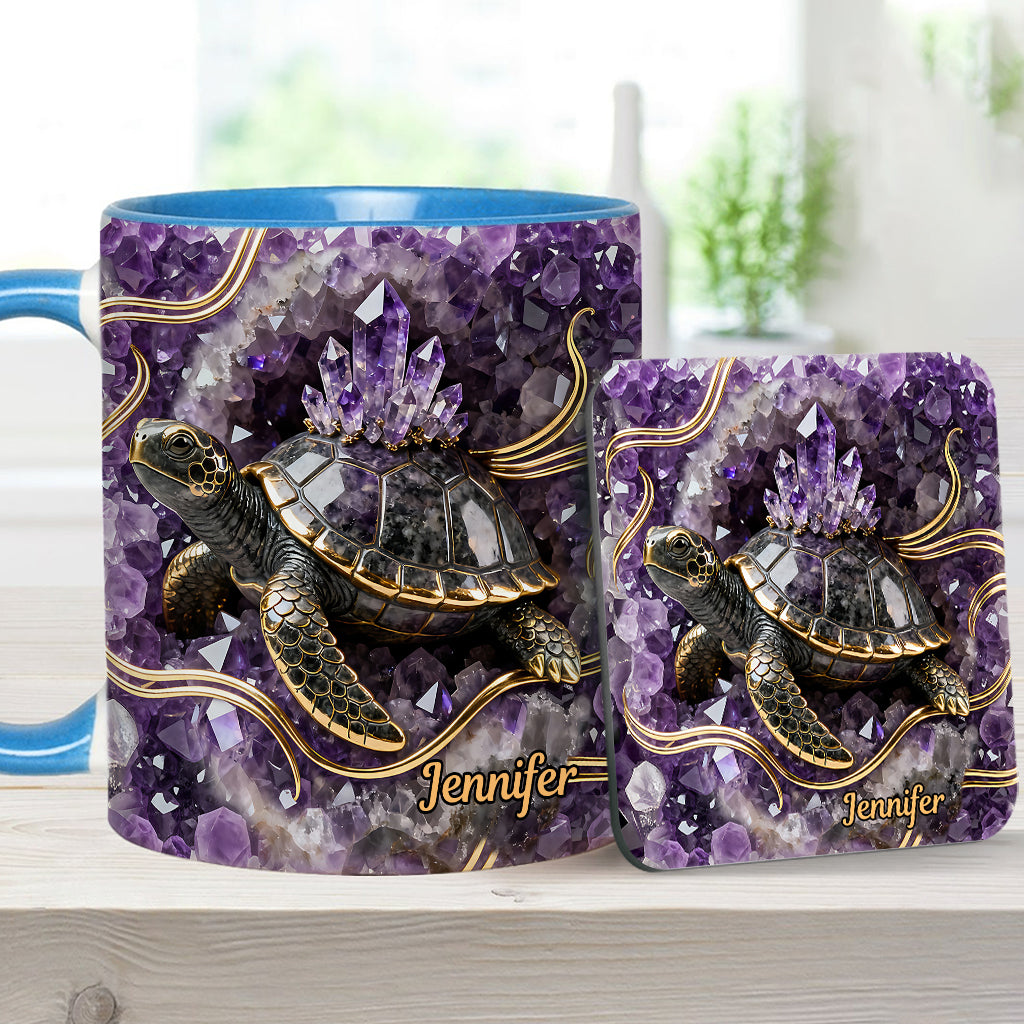 Liebe Schildkröte – Personalisierte Tasse und Untersetzer mit Schildkrötenmotiv