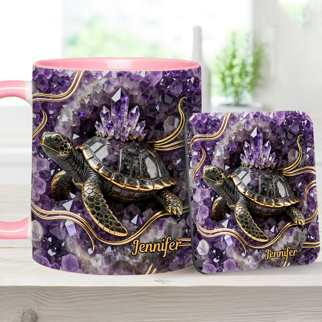 Liebe Schildkröte – Personalisierte Tasse und Untersetzer mit Schildkrötenmotiv
