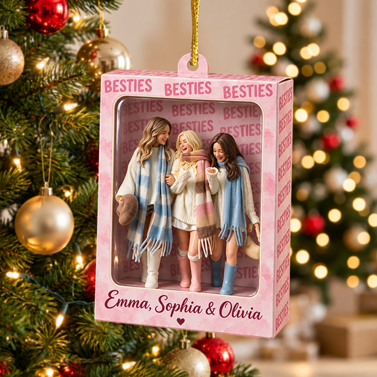 Best B*Tches Friendship Gifts - Personalized Bestie Acrylic Box Ornament