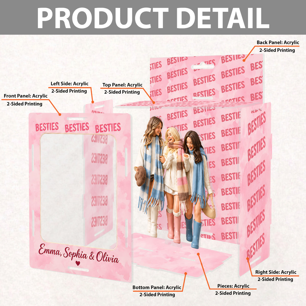 Best B*Tches Friendship Gifts - Personalized Bestie Acrylic Box Ornament