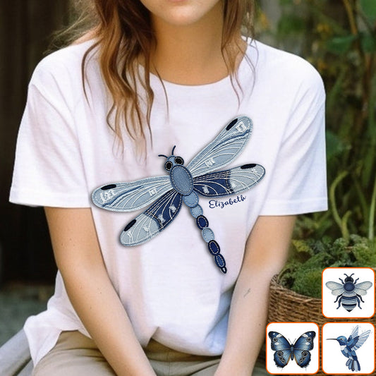 Libelle/Schmetterling/Biene/Kolibri – Personalisiertes Garten-T-Shirt und Hoodie