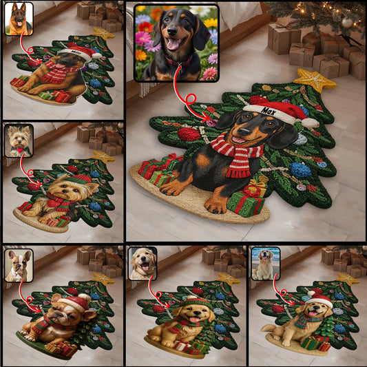 Christmas Dog - Personalized Dog Non-Slip Tufted Rug