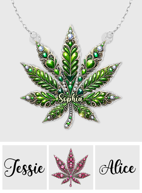 Stunning Leaf - Personalized Weed Custom Shaped Pendant Necklace