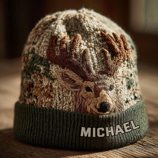 Deer Head - Personalized Hunting Beanie Hat