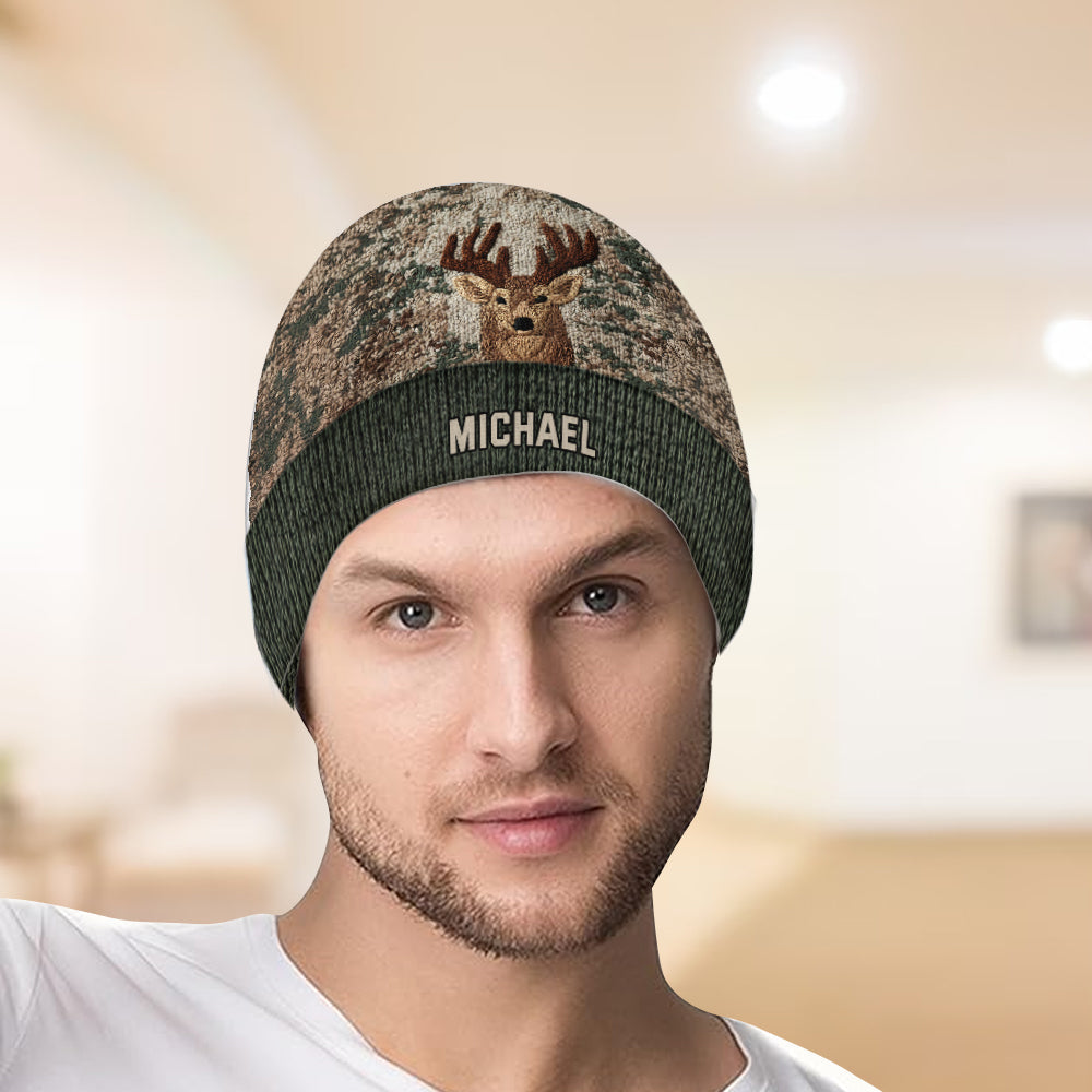Deer Head - Personalized Hunting Beanie Hat