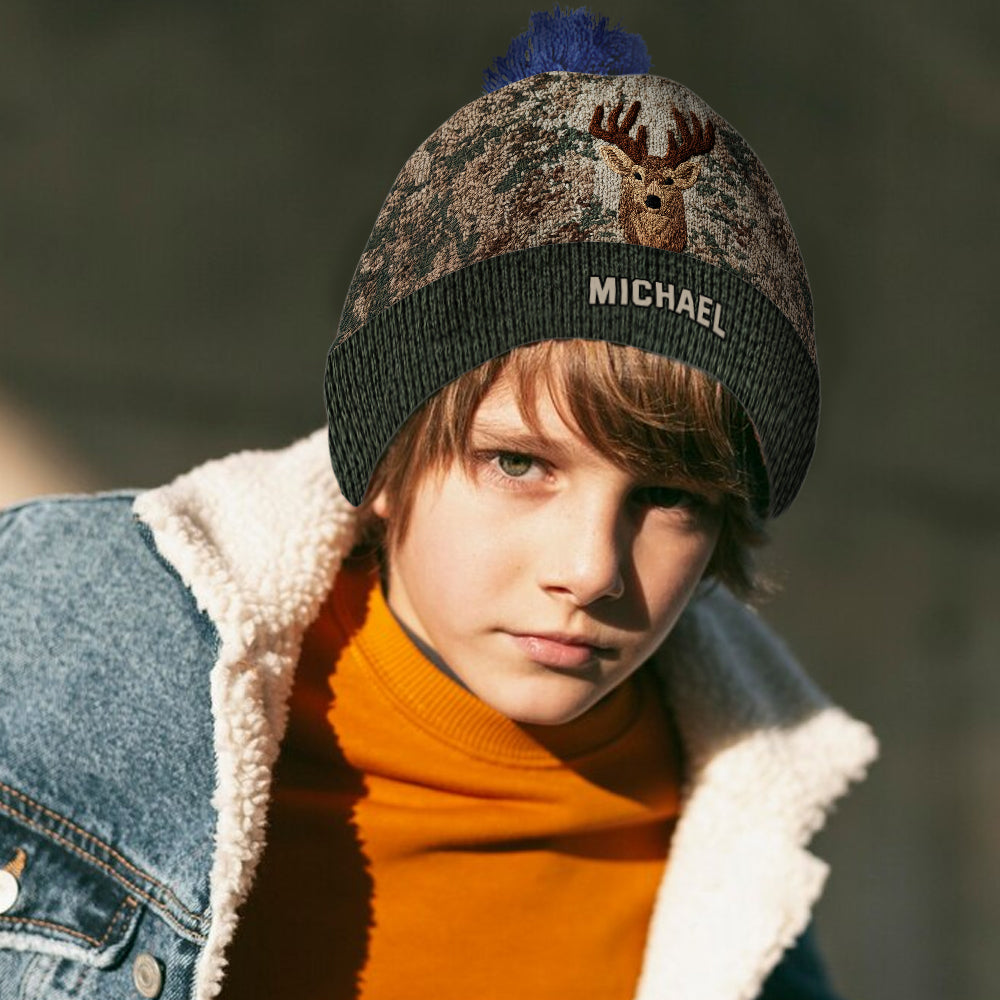 Deer Head - Personalized Hunting Beanie Hat