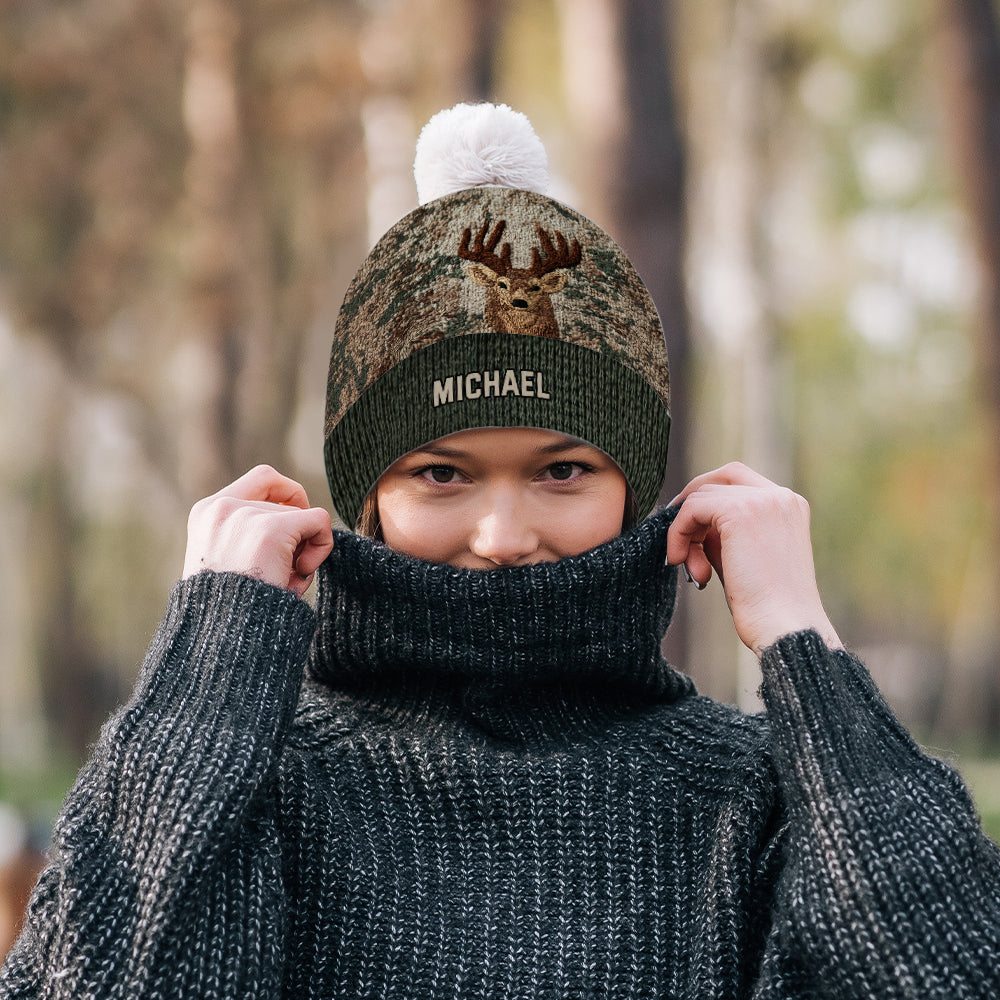 Deer Head - Personalized Hunting Beanie Hat