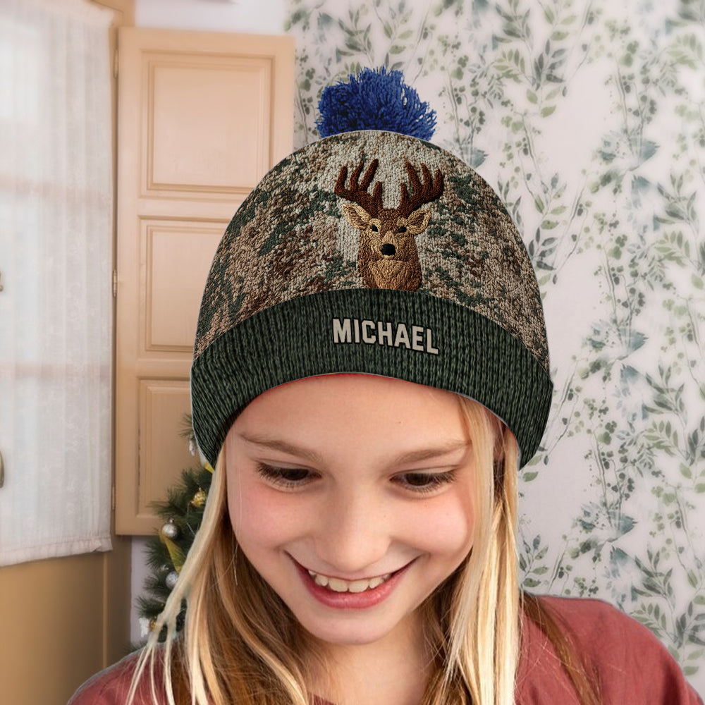 Deer Head - Personalized Hunting Beanie Hat