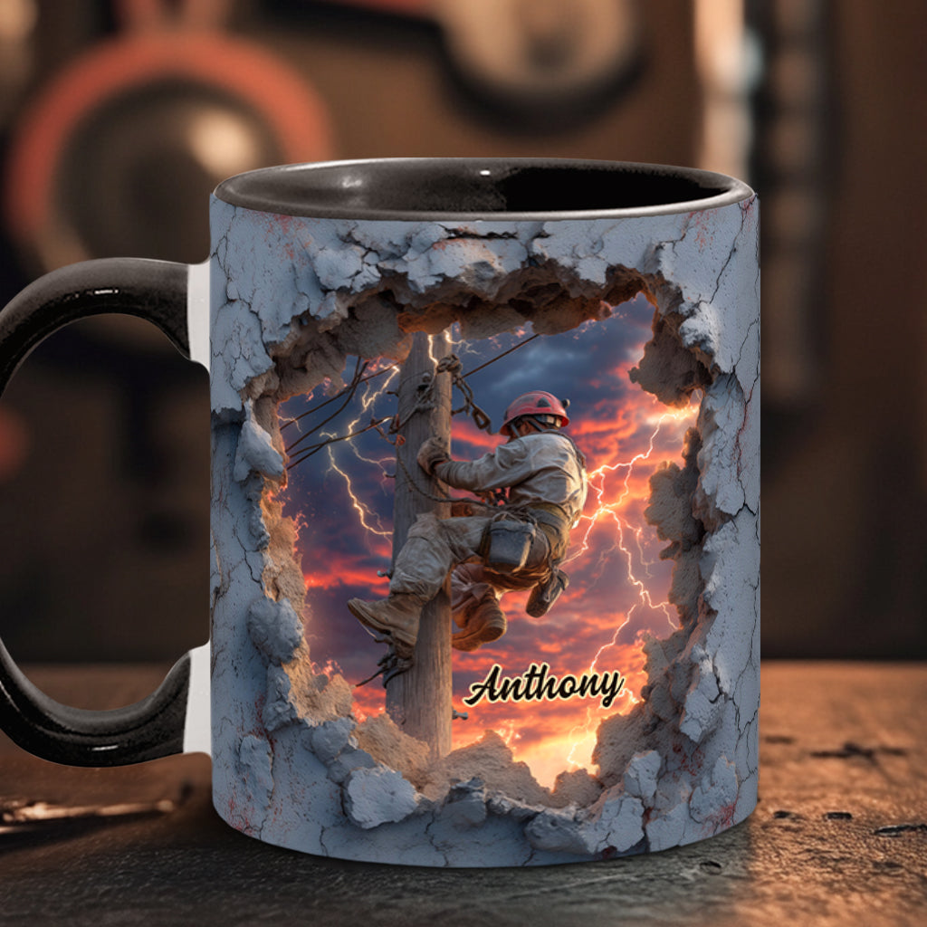 Geschenk für Monteure – Papa, Ehemann, Sohn... – Personalisierte Tasse mit Monteur-Motiv