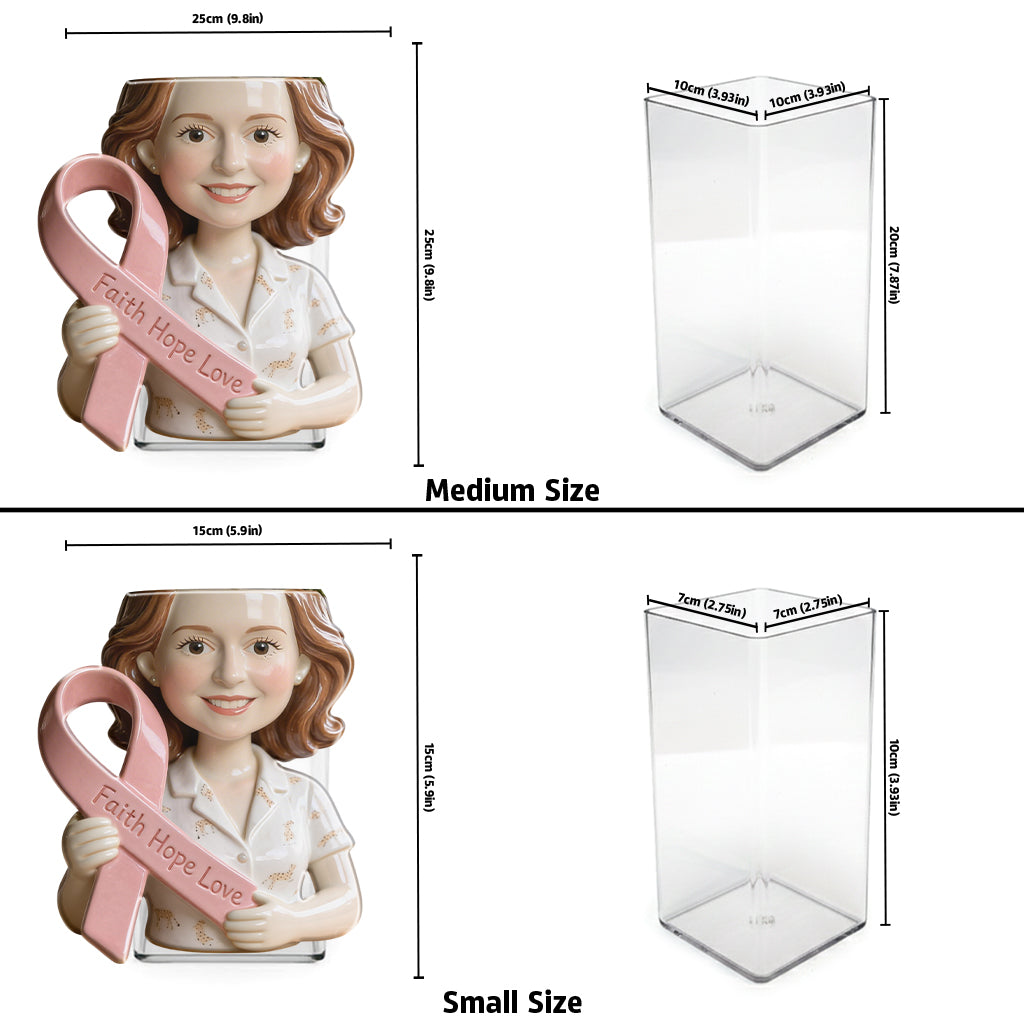 Custom Any Photo Breast Cancer Awareness - Personalized Breast Cancer Awareness Acrylic Pot