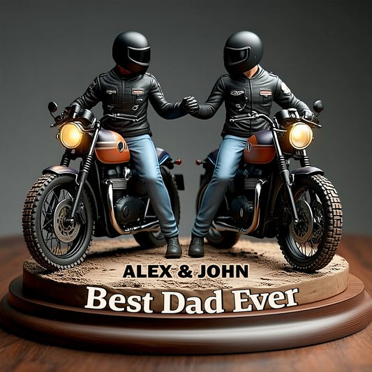 Alter Biker-Papa – Personalisierte Acrylplakette in Bikerform