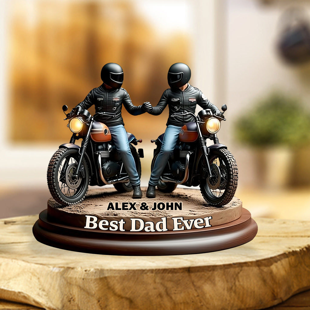 Alter Biker-Papa – Personalisierte Acrylplakette in Bikerform