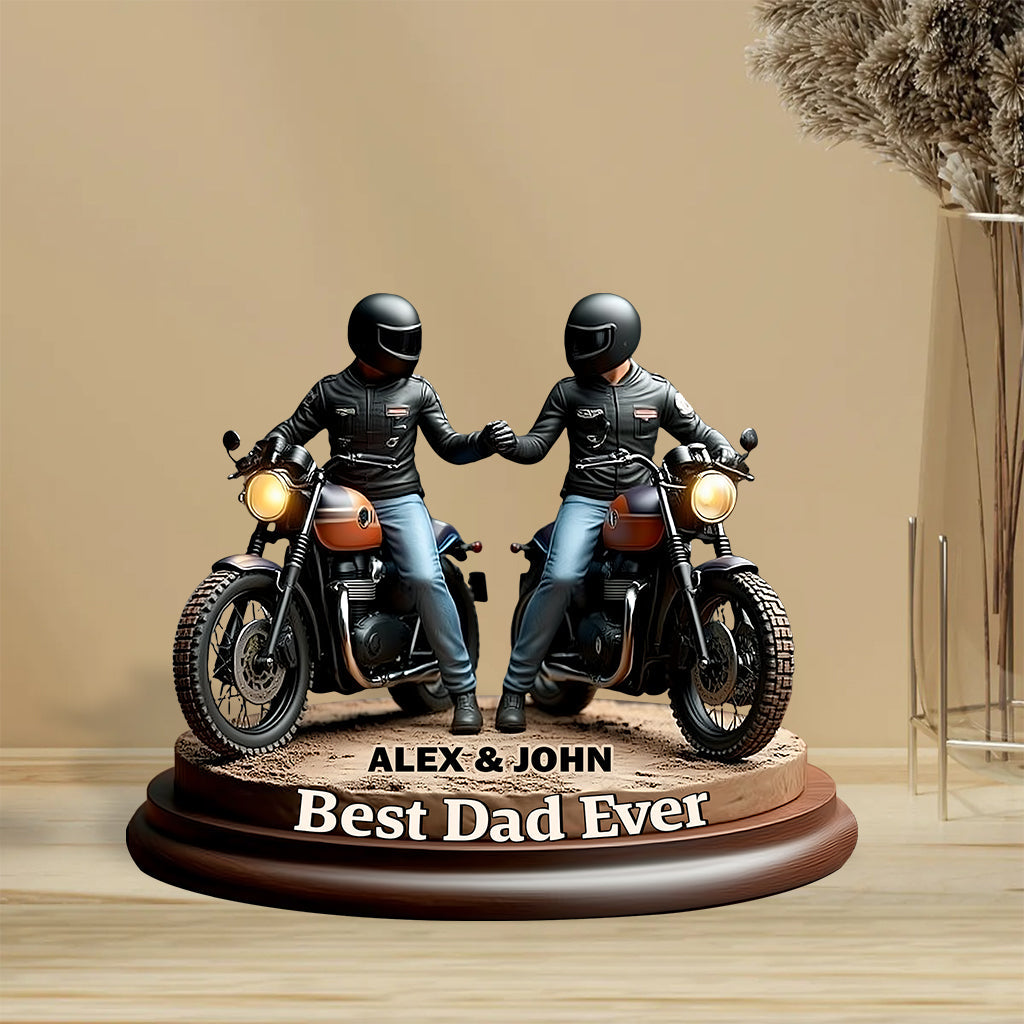 Alter Biker-Papa – Personalisierte Acrylplakette in Bikerform
