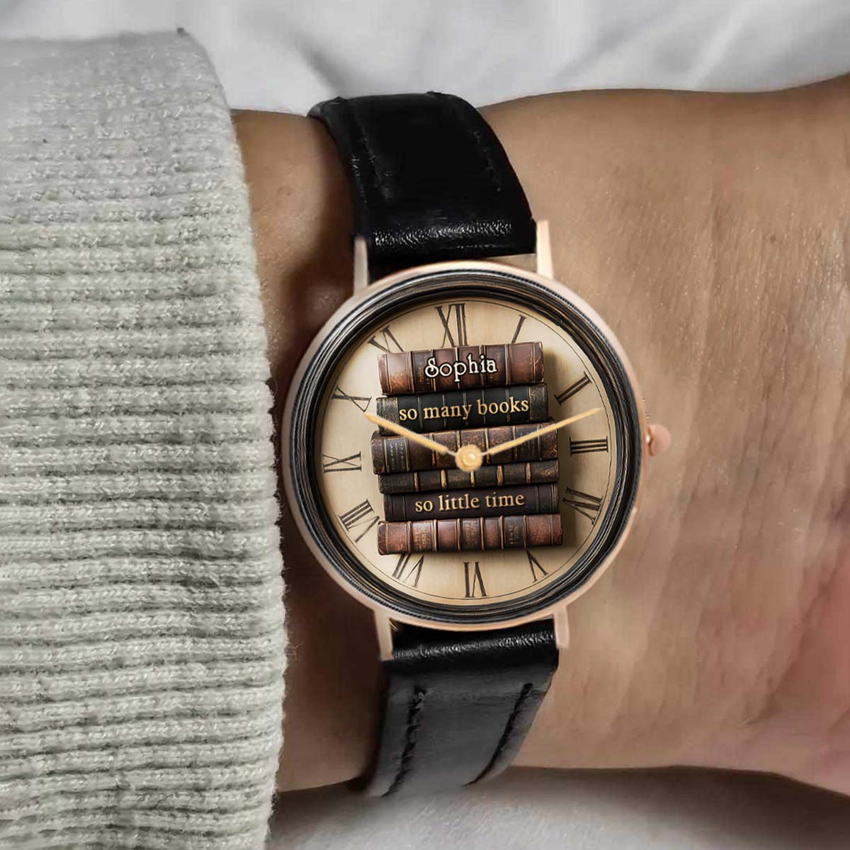 So Many Books So Little Time - Personalized Book Hand Watch