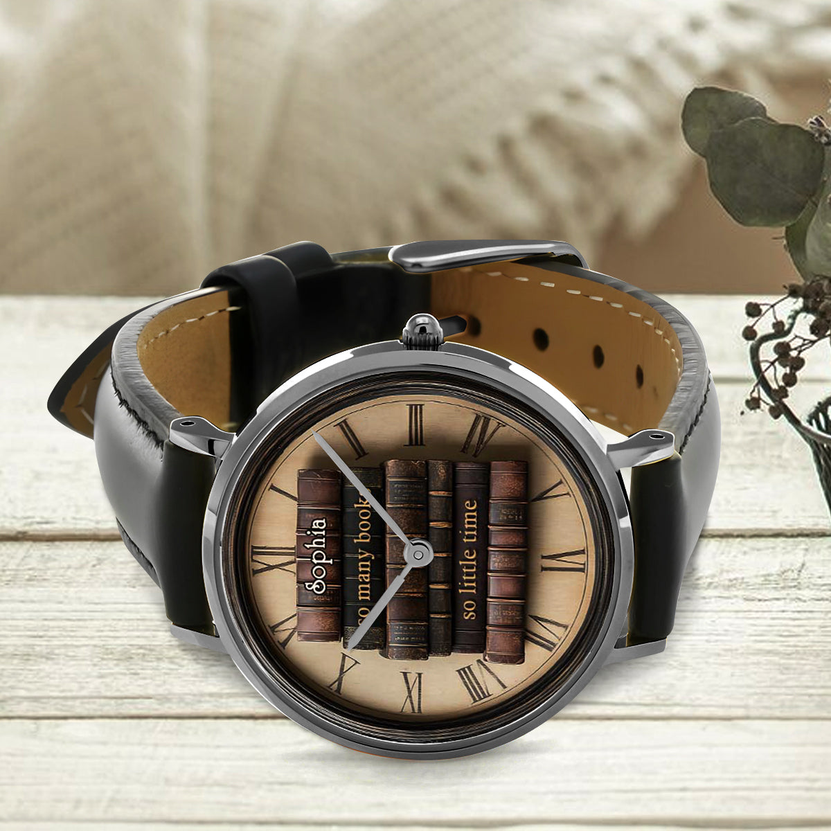 So Many Books So Little Time - Personalized Book Hand Watch