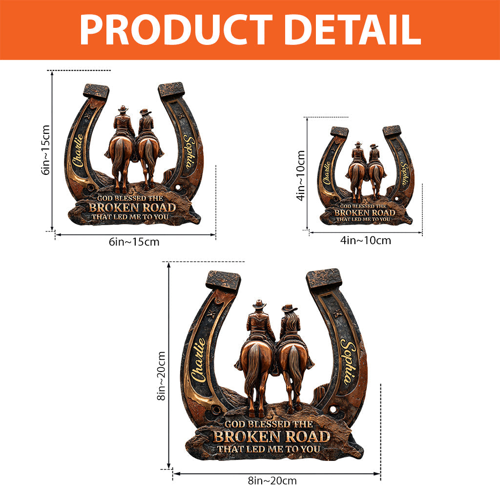 Gott segnete den zerbrochenen Weg – Personalisierte Acrylplakette im Western-Stil