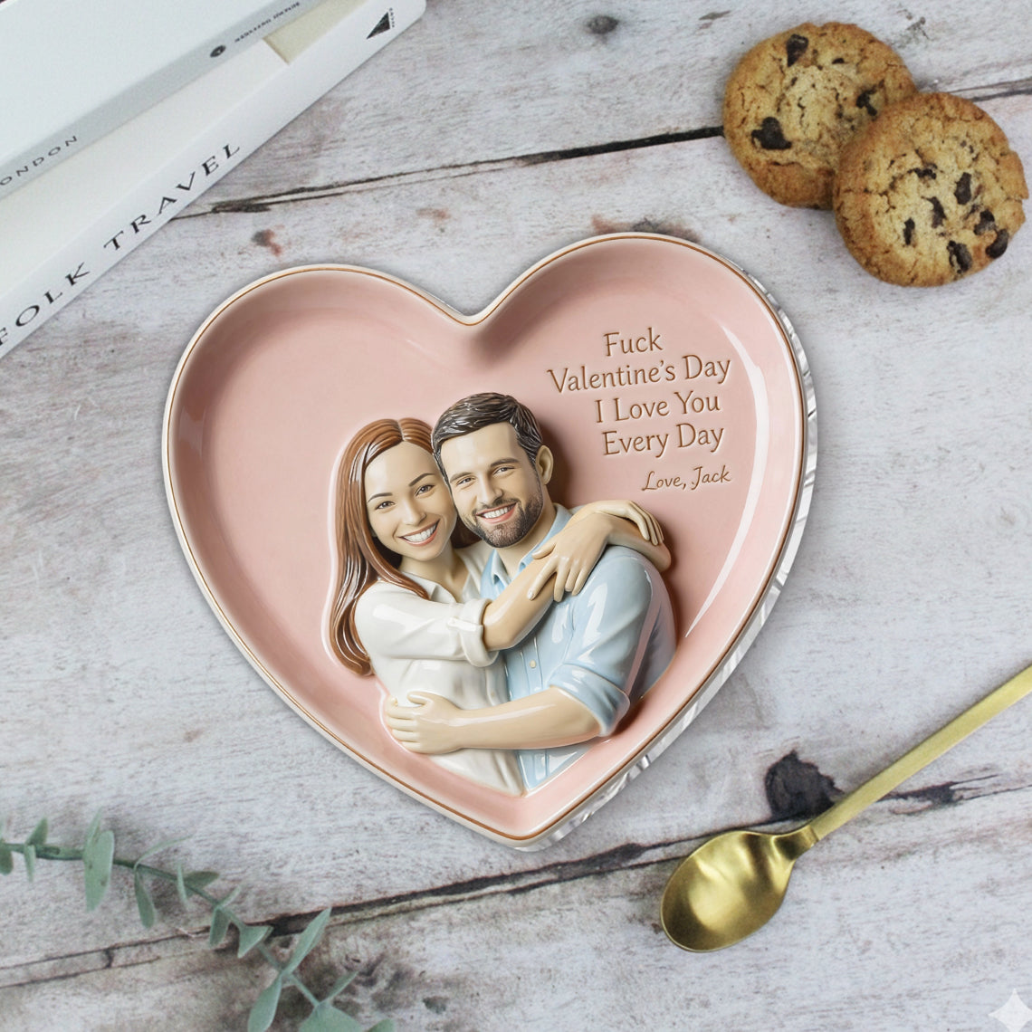 Individuell gestaltbare Ablage für Paare mit Foto – Personalisierte Ablage für Paare