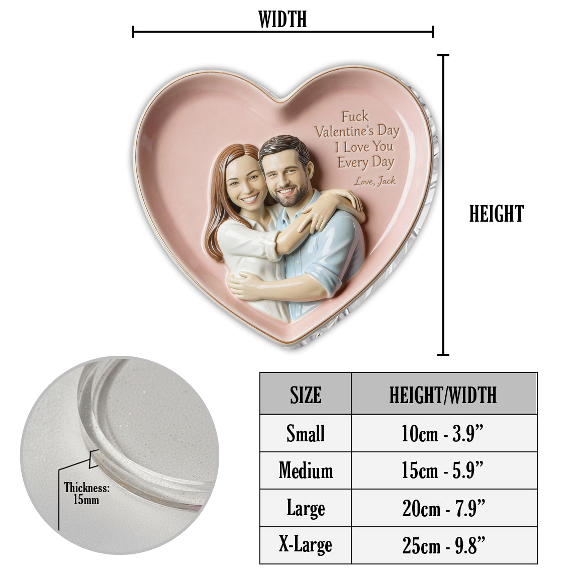 Individuell gestaltbare Ablage für Paare mit Foto – Personalisierte Ablage für Paare