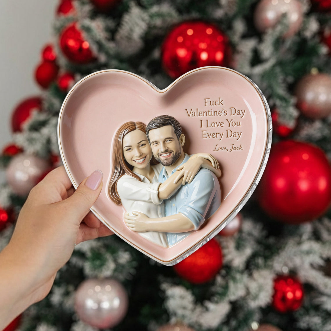 Individuell gestaltbare Ablage für Paare mit Foto – Personalisierte Ablage für Paare