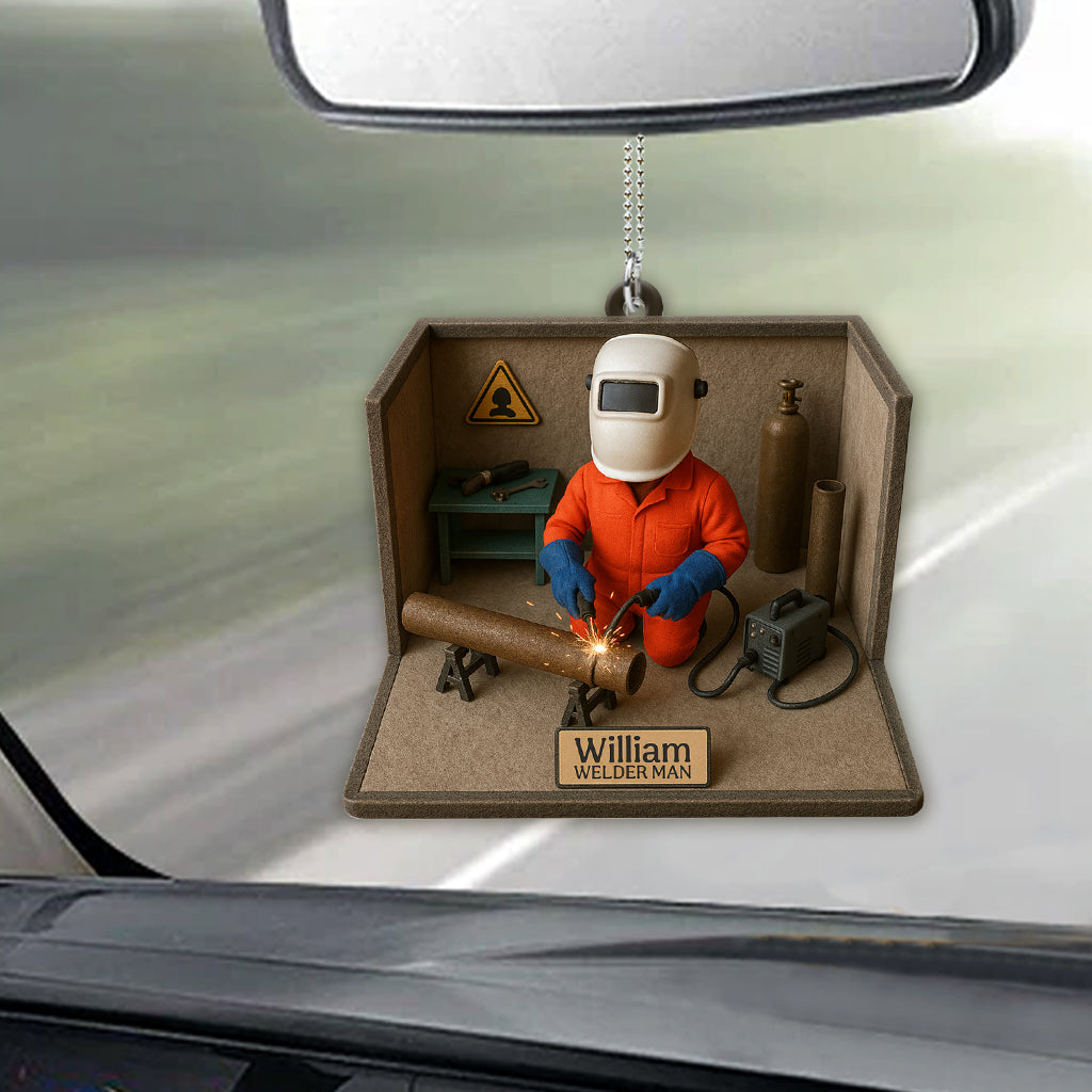 Welder Man - Personalized Welder Car Ornament