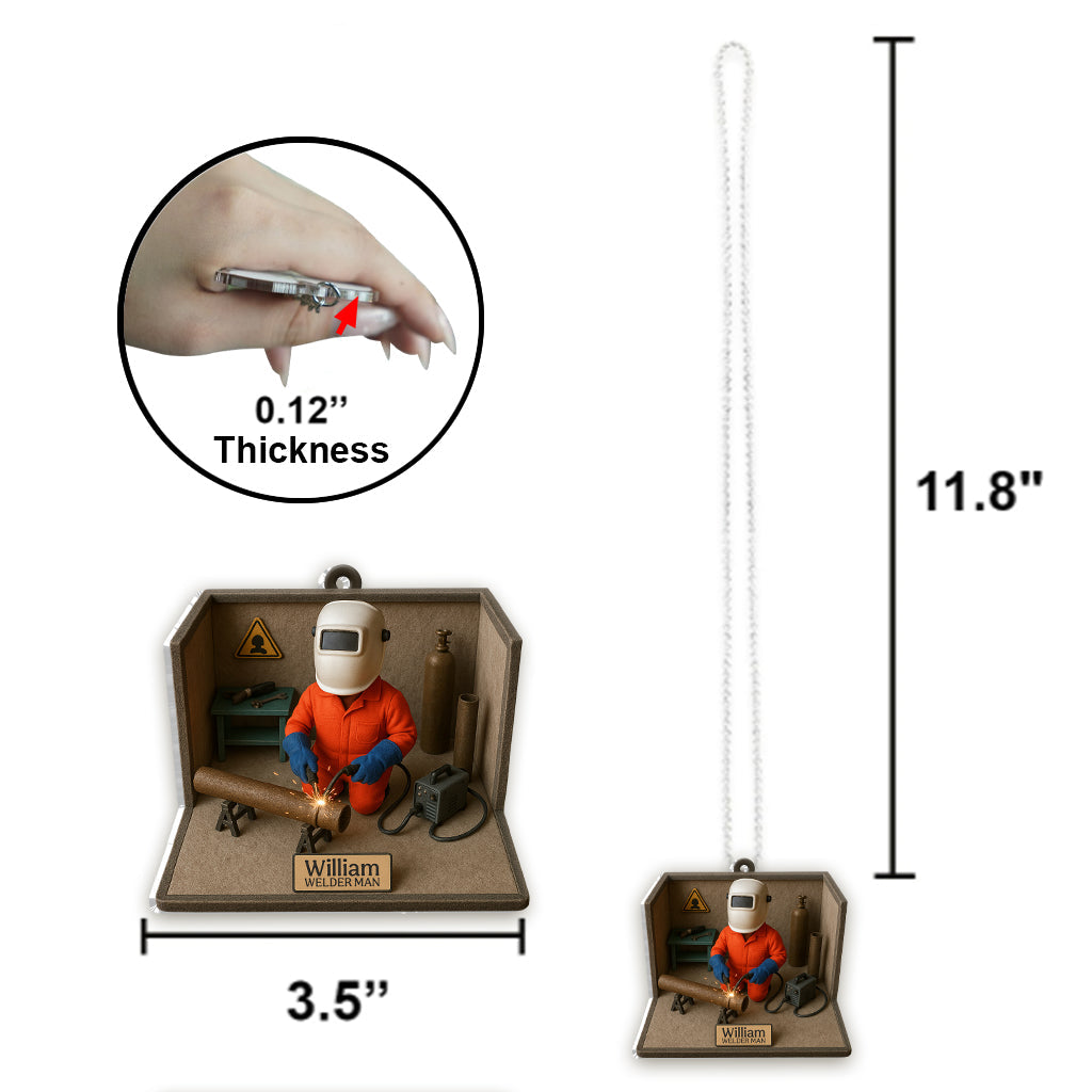 Welder Man - Personalized Welder Car Ornament