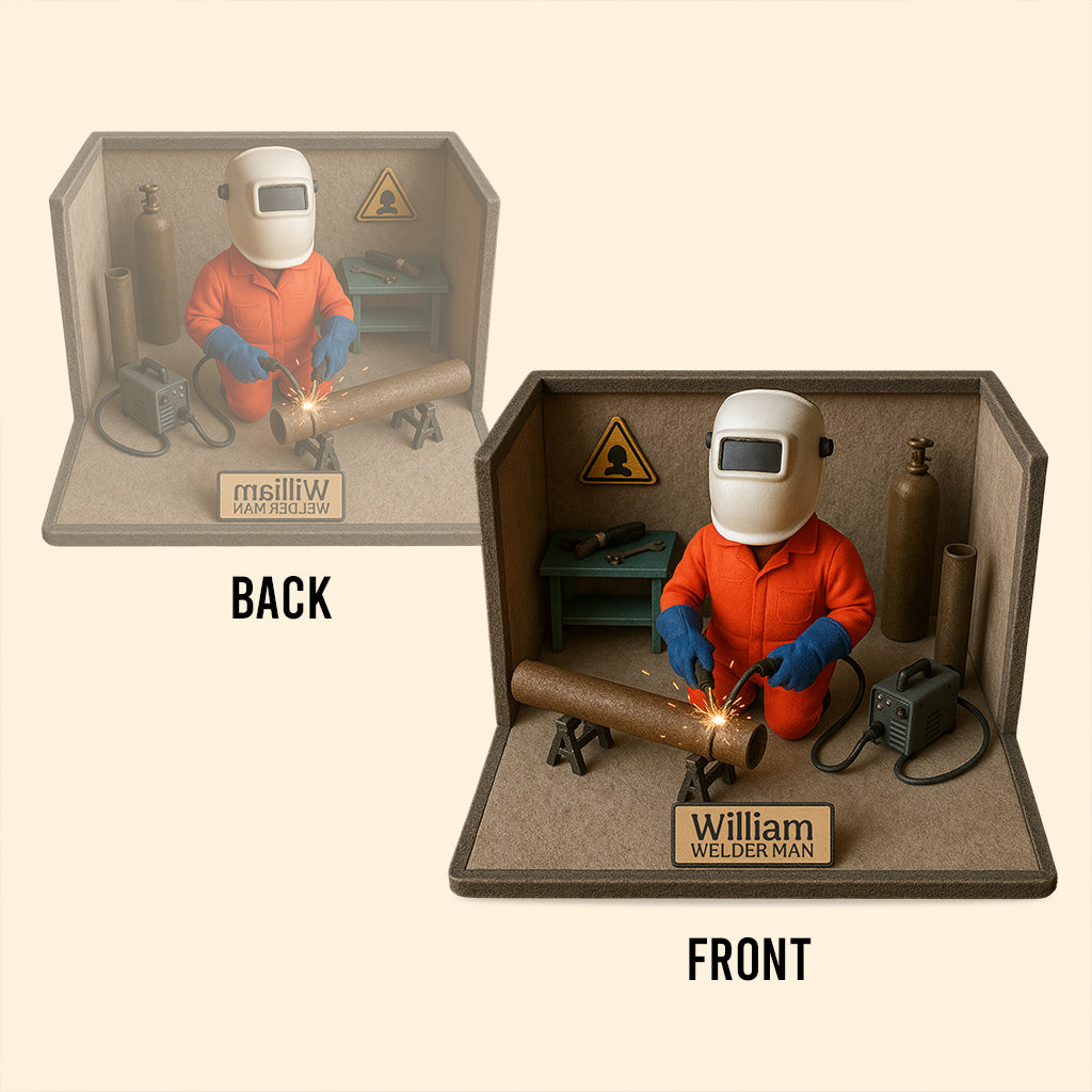 Cooler Schweißer – Personalisierte Acrylplakette in Schweißerform