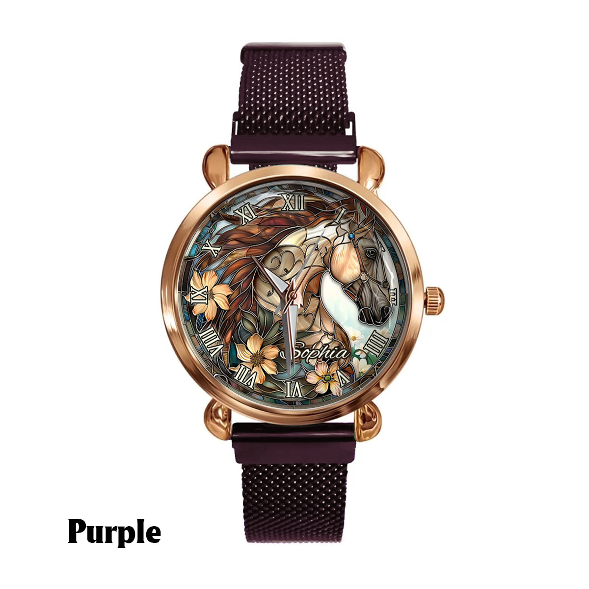 Horse Girl - Personalisierte Damen-Handuhr mit Pferdemotiv 