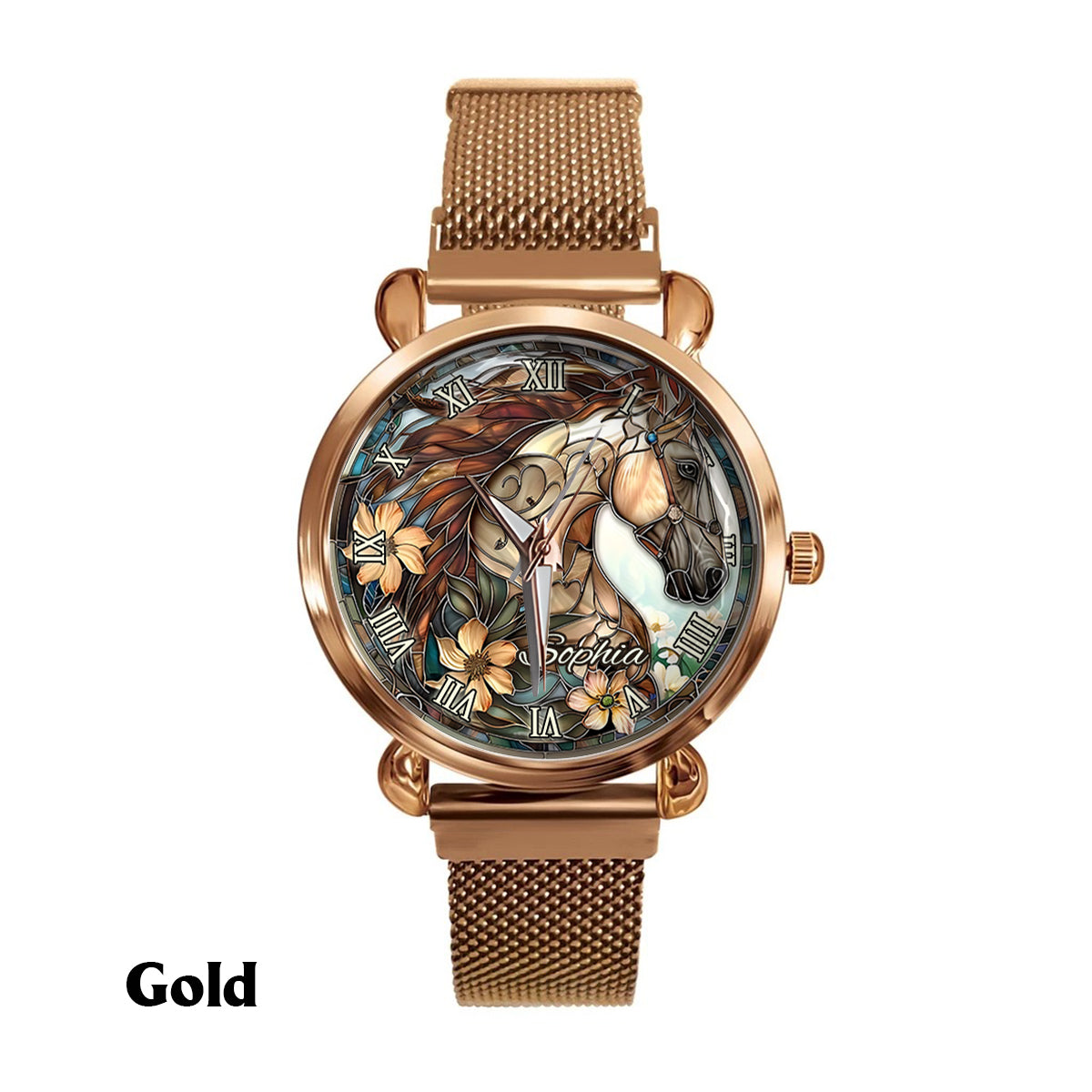 Horse Girl - Personalisierte Damen-Handuhr mit Pferdemotiv 