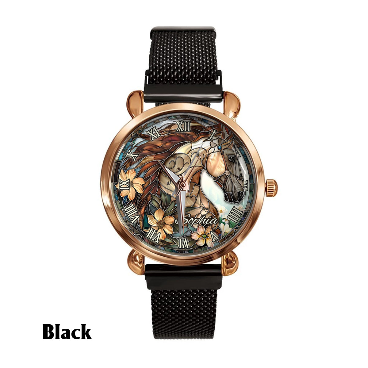 Horse Girl - Personalisierte Damen-Handuhr mit Pferdemotiv 