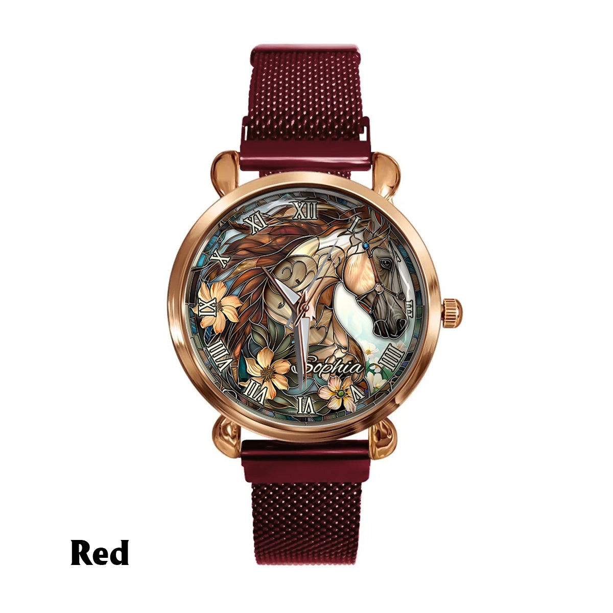 Horse Girl - Personalisierte Damen-Handuhr mit Pferdemotiv 