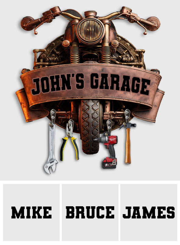 Motorradgarage – Personalisierter, maßgefertigter Hängeständer für Biker