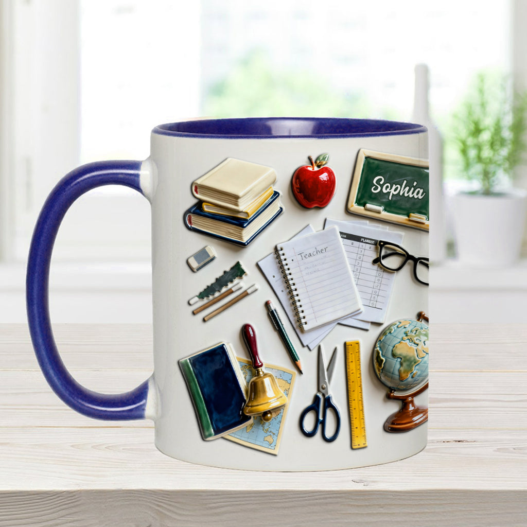 Live Love Teach - Personalized Teacher Accent Mug & Coaster
