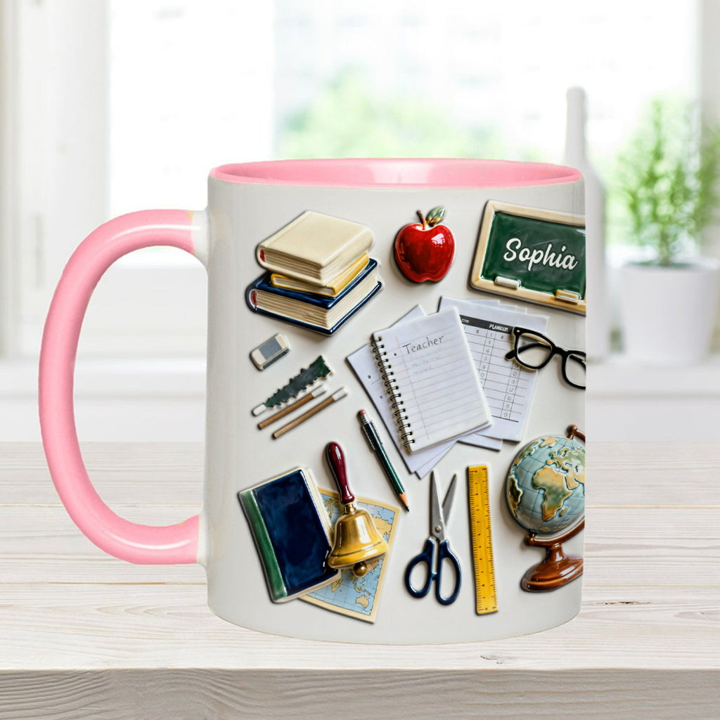 Live Love Teach - Personalized Teacher Accent Mug & Coaster