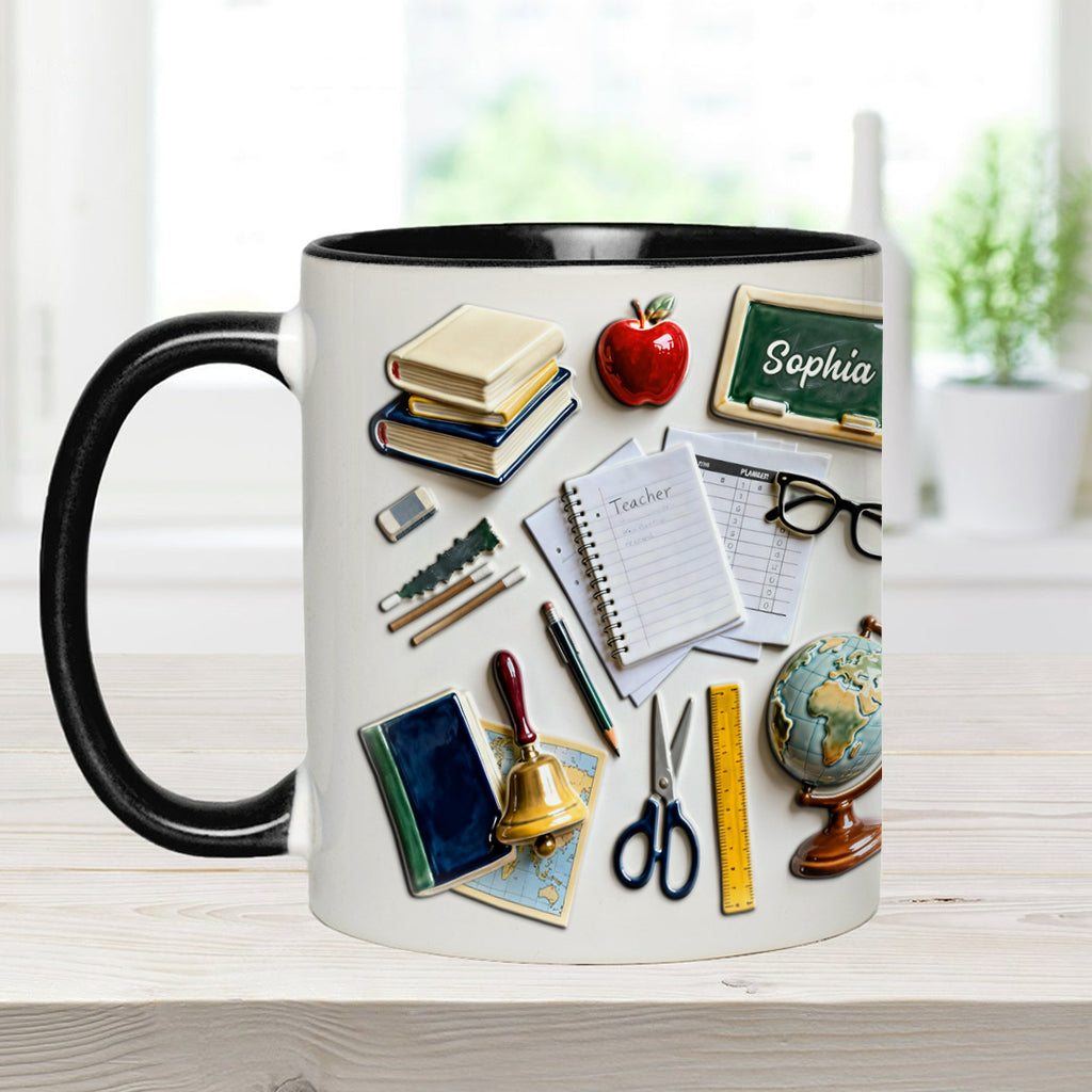 Live Love Teach - Personalized Teacher Accent Mug & Coaster