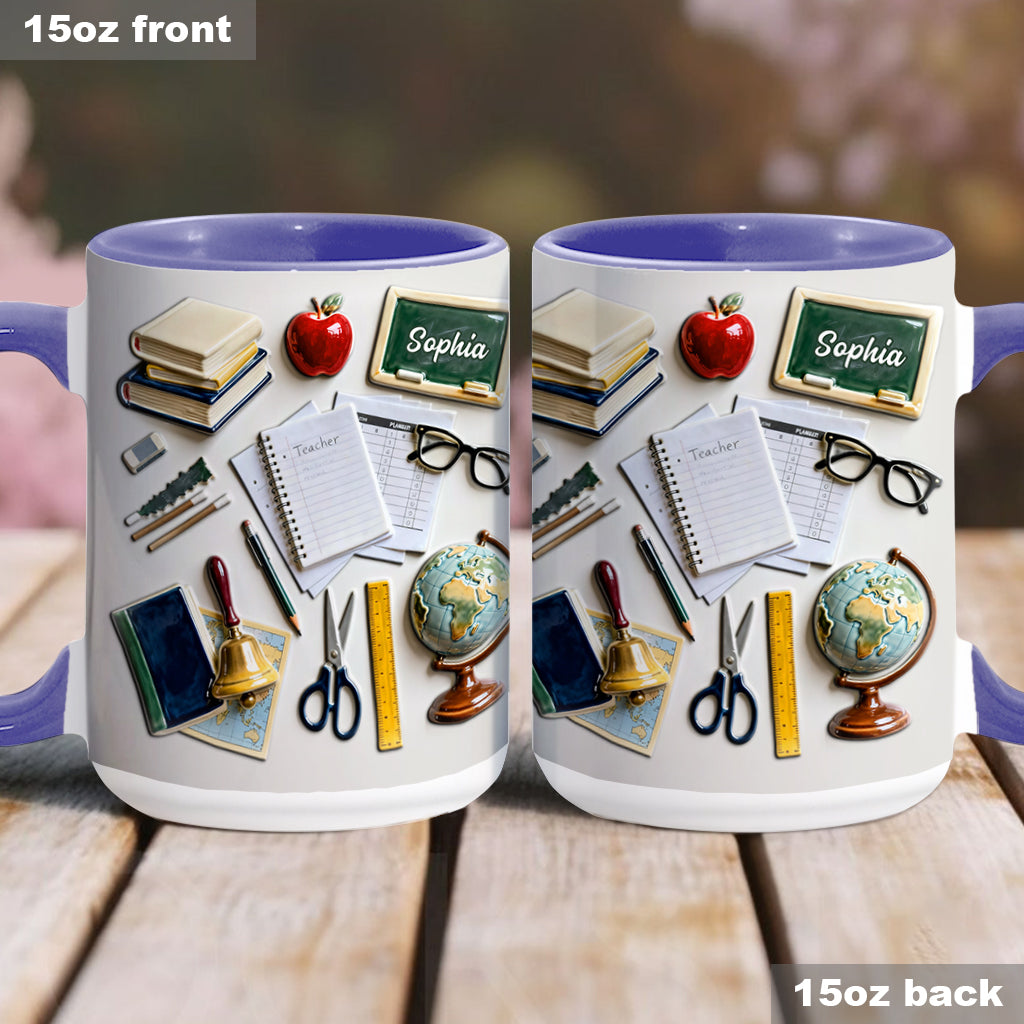 Live Love Teach - Personalized Teacher Accent Mug & Coaster