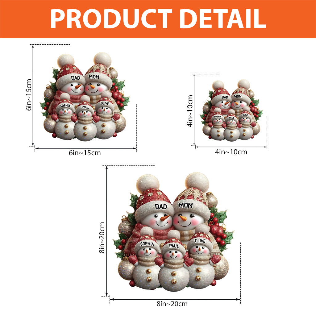 Merry Christmas Snowman - Personalized Family Custom Shaped Acrylic Plaque