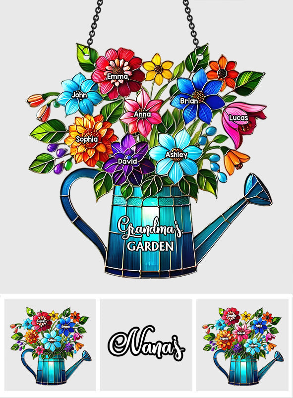 Omas Garten – Personalisierter Oma-Fensterhänger-Sonnenfänger