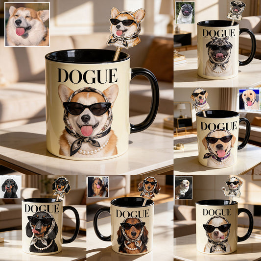Lustiges Geschenk für Hundeliebhaber - Personalisierte Hundetasse mit Acrylrührern