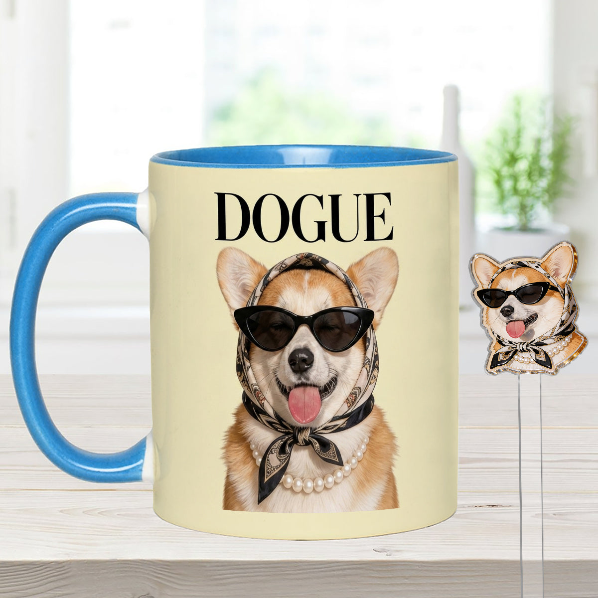 Lustiges Geschenk für Hundeliebhaber - Personalisierte Hundetasse mit Acrylrührern
